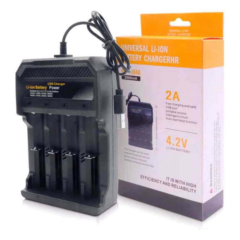 Cargador Para 4 Baterías Li-ion 18650 Inteligente, 1.2a Max