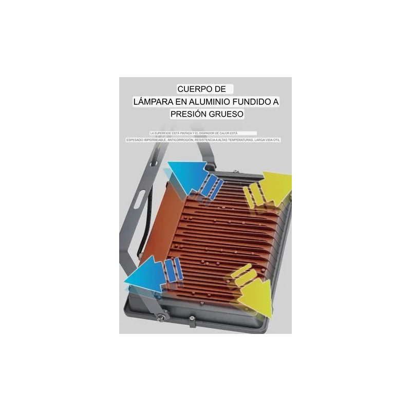 Foco Led Reflector De 1000 Watt Ip66 Exterior Impermeable Gris Oscuro