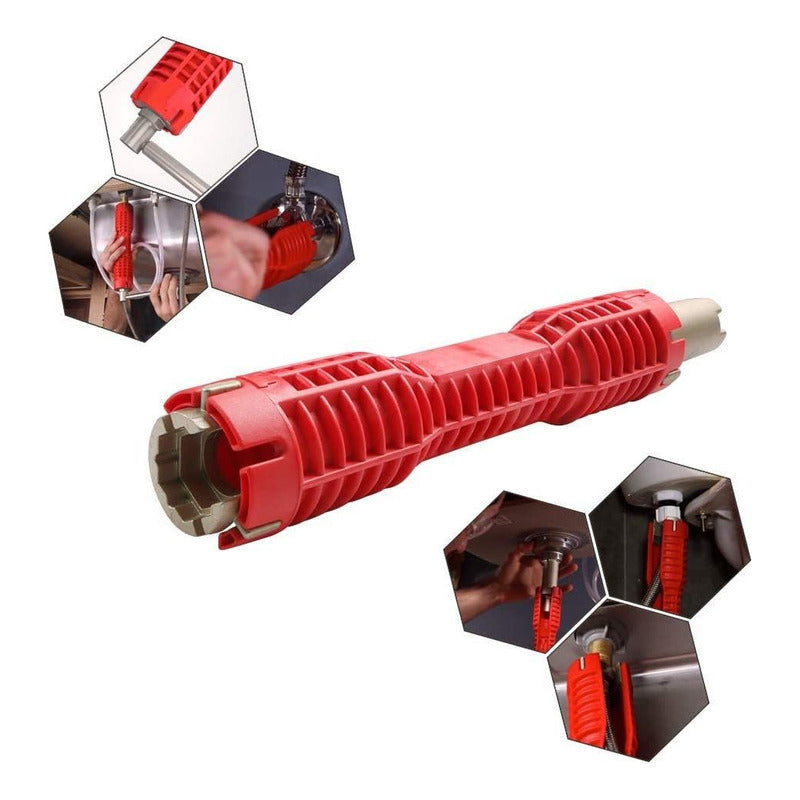 Llave De Gasfiter Grifo Herramienta 8 En 1 Fregadero Red