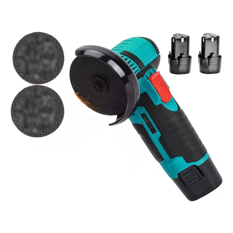 Esmeril Galletero Angular Inalámbrico Recargable + 2 Discos