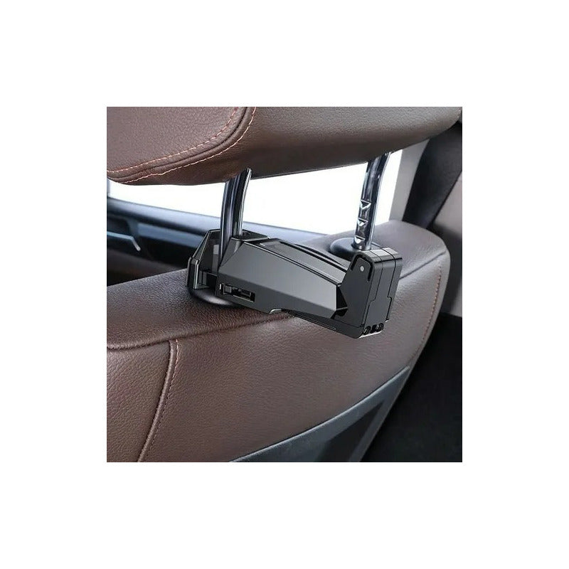 Soporte De Auto Asiento Trasero Celular Y Colgador Cartera Negro