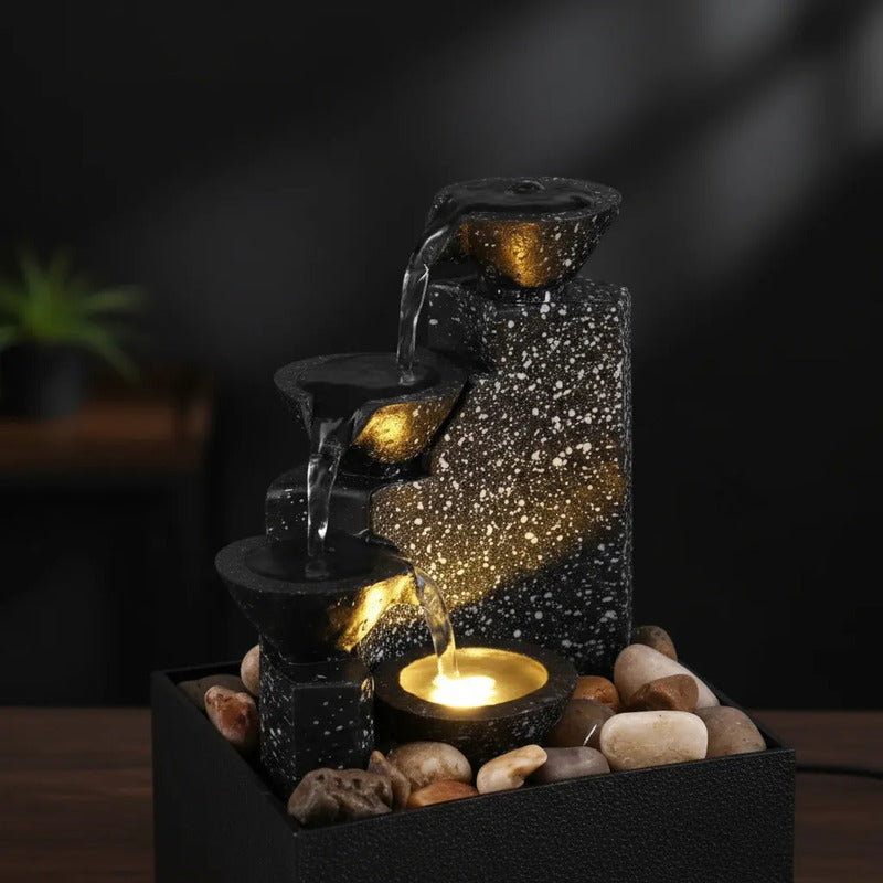 Fuente De Mesa Cascada De Agua Iluminación Decoración Relax Jarrones