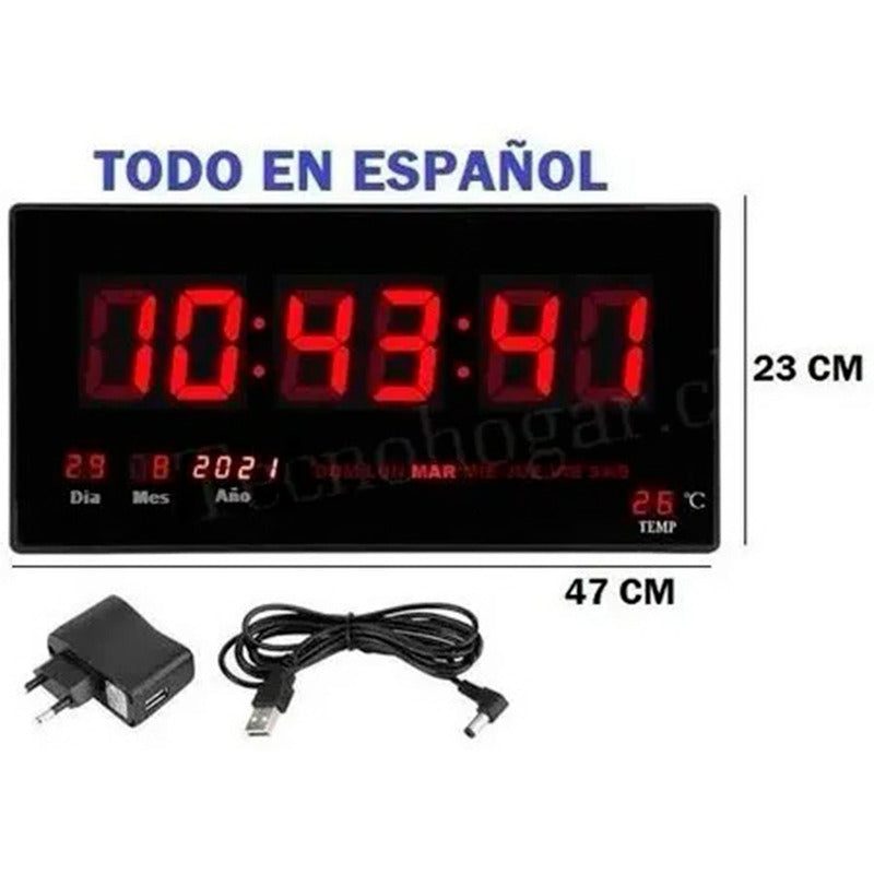 Pack X3 Reloj Led Digital Empresa Temperatura Modelo Grande