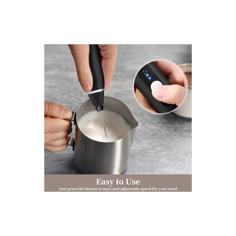 Batidor Eléctrico Recargable Portátil Espumador De Cocina Negro