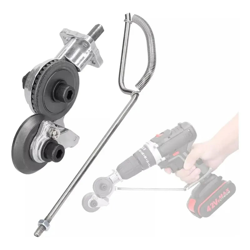 Kit Herramientas: Taladro Atornillador Recargable Azul 50hz + Adaptador Cortador Láminas Metal