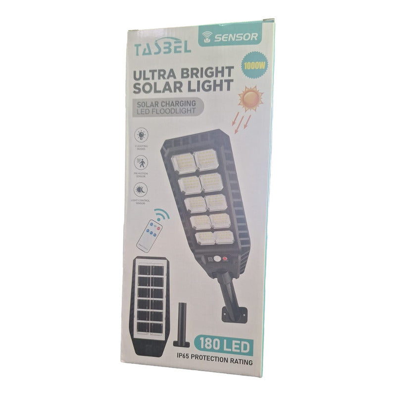 Foco Solar Tecnohogar 1000w Con Sensor Y Control Remoto Negro Blanco Frío