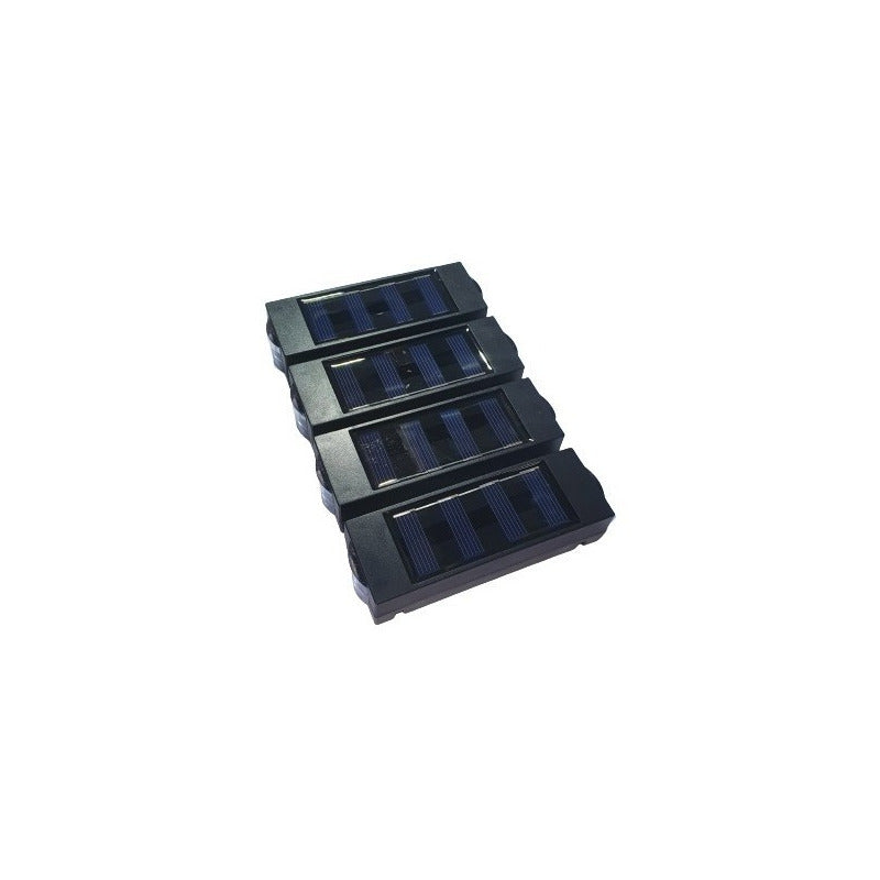 Pack X4 Aplique Solar 2 Watts 2 Leds De Pared Foco Negro