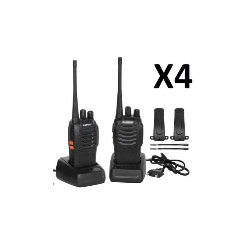 Radios X4 Walkie Talkie Baofeng 888s 16 Canales 5km Alcance