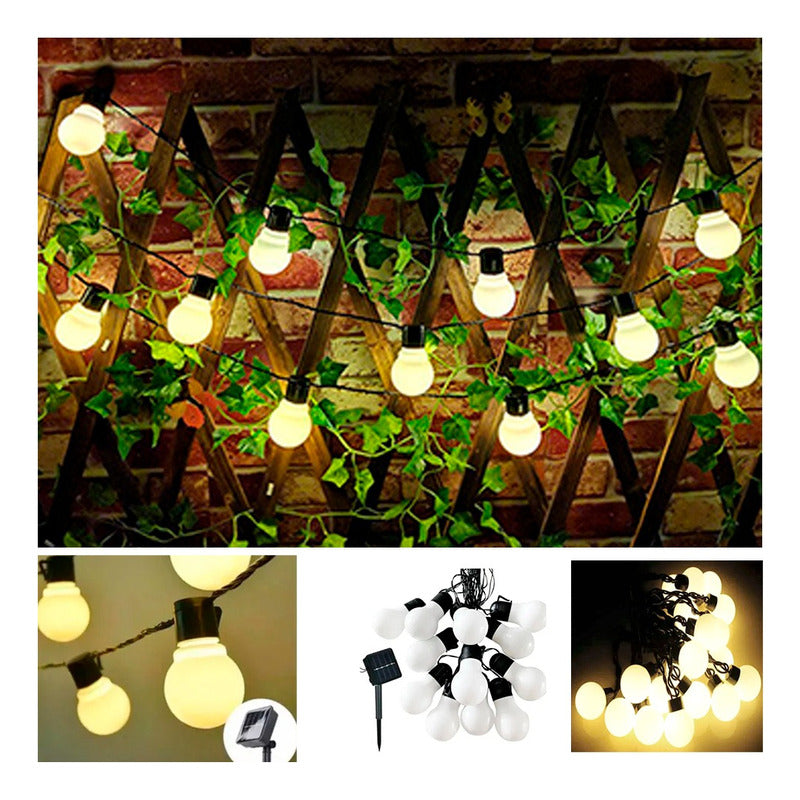 Luces Led Bolitas Guirnalda Multicolor Rgb Y Cálida Solar