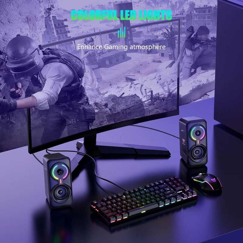 Parlantes 2.1 Aux Pc Con Bajo Portátiles Multimedia Bocinas Negro
