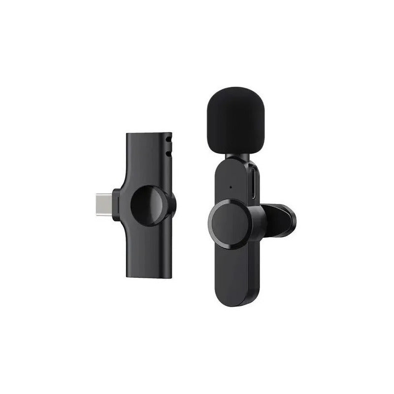 Micrófono Grabador Inalámbrico Tipo C Para Celular Negro