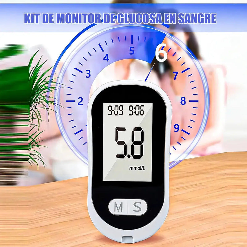 Glucómetro Digital Tecnohogar Con 50 Tiras Y Lancetas Para Medir Glucosa En Sangre Gris
