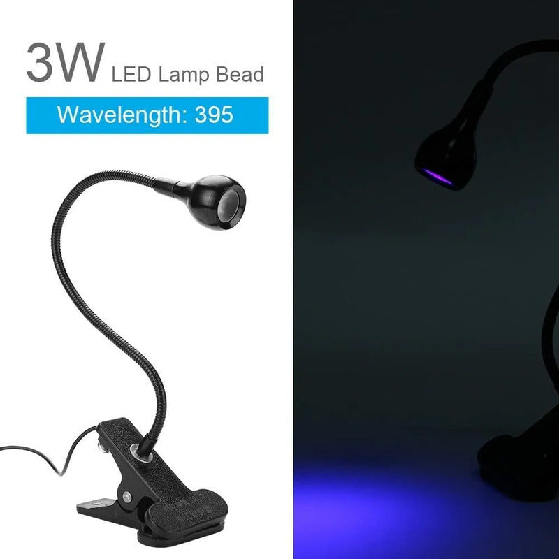 Lámpara De Uñas Uv/led Para Tips Soft Gel 3w Clip Mesa Negro