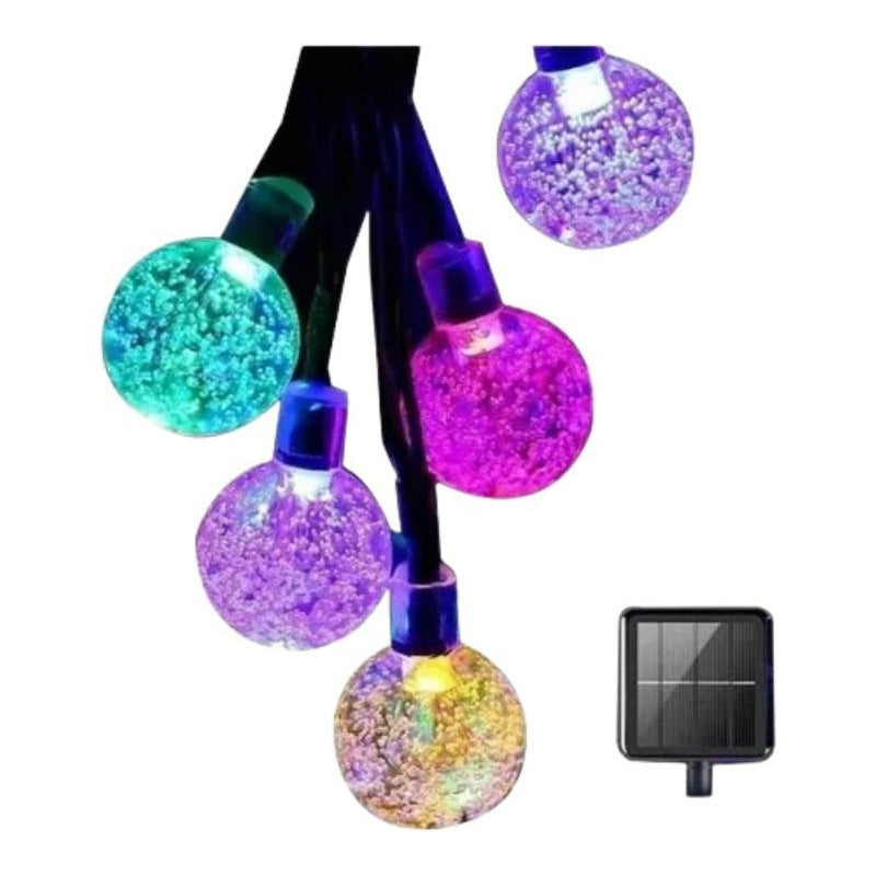 Luces Led Bolitas Guirnalda Multicolor Rgb Y Cálida Solar