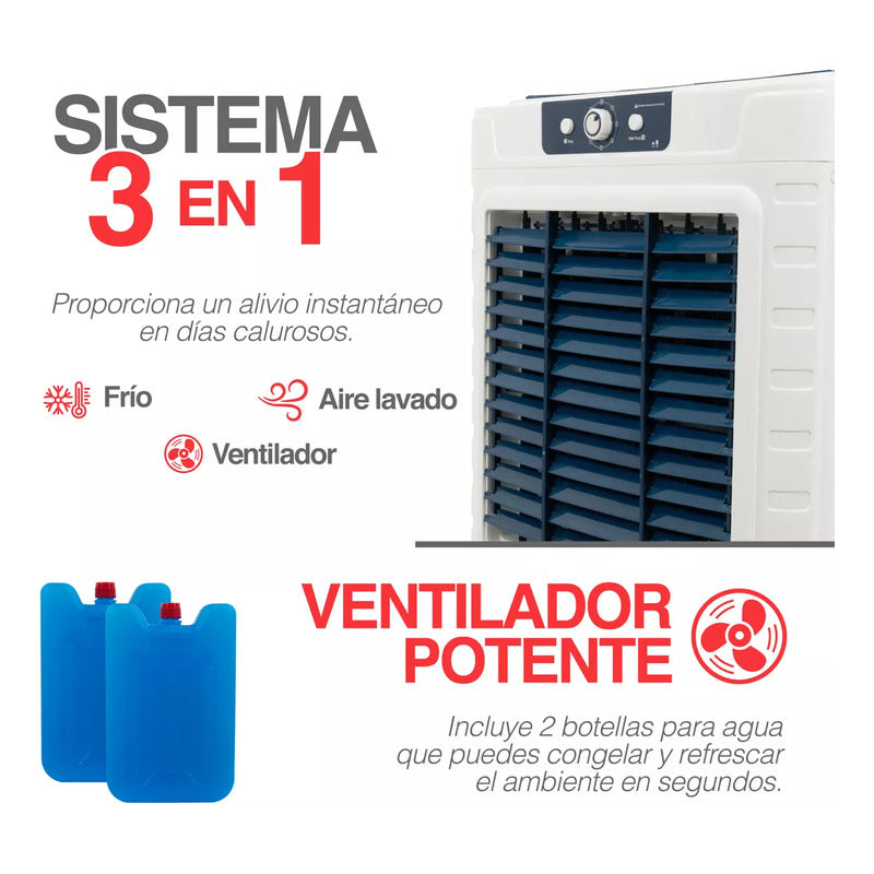 Enfriador De Aire 60 Litros Industrial Aire Evaporador Gris