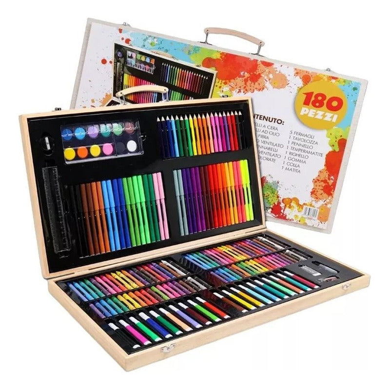 Maleta 208 Piezas Dibujo Infantil Aprendizaje Arte Escolar