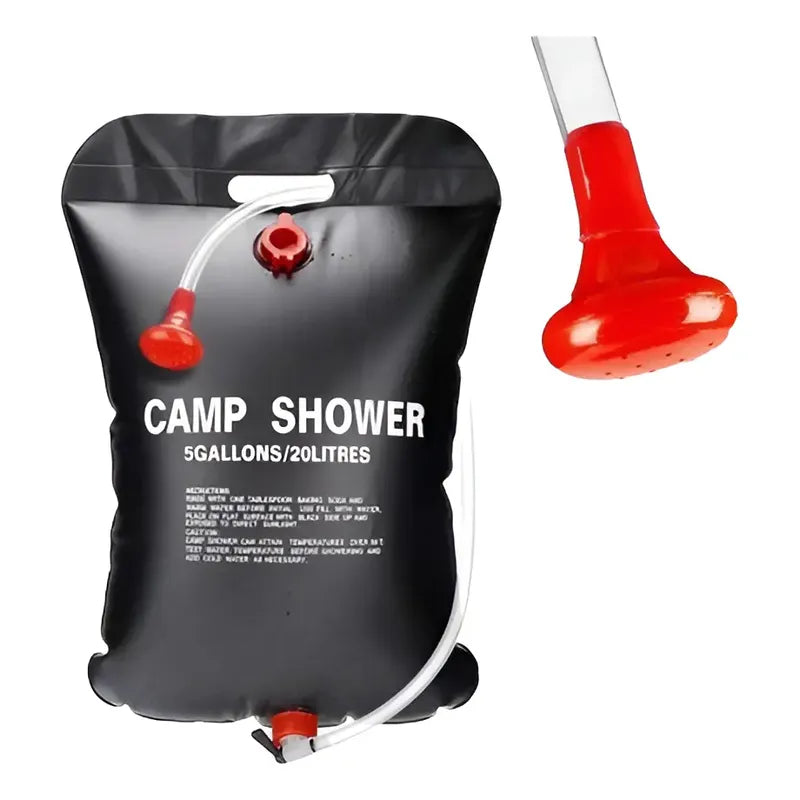 Kit Camping: Saco De Dormir Portátil Azul 950g + Ducha Solar Portátil 20l Exterior
