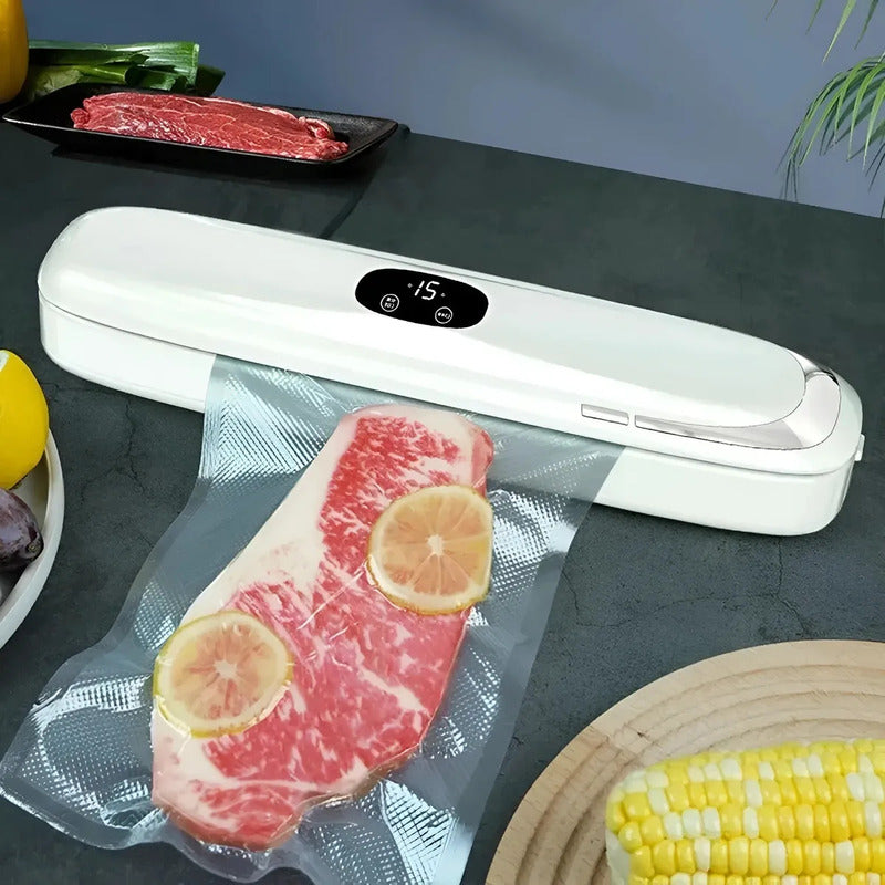 Sellador De Alimentos Al Vacio Selladora Automatica Blanco