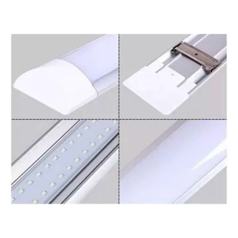 Pack 3 Tubo Led De Luz 18w Foco 60 Cm 220v Luz Blanca Fria Blanco