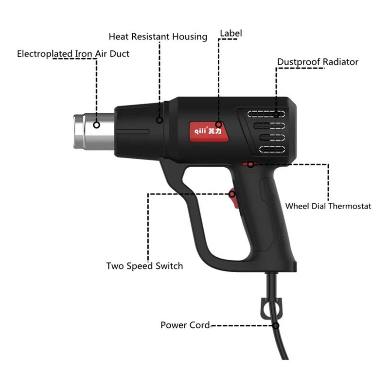 Pistola De Calor Aire Caliente 2000w 650c