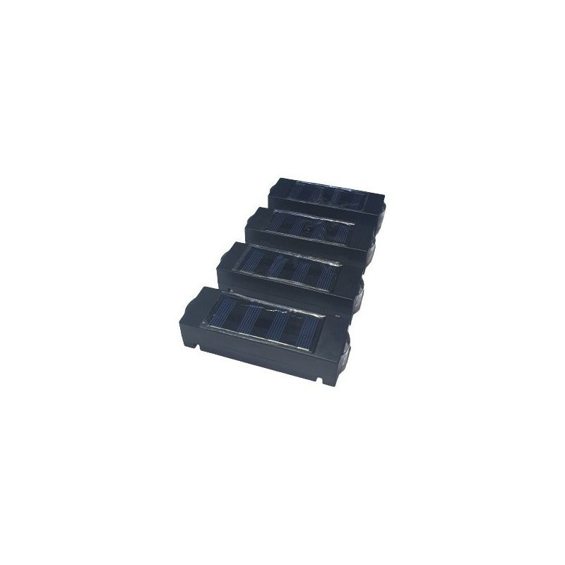 Pack X4 Aplique Solar 2 Watts 2 Leds De Pared Foco Negro