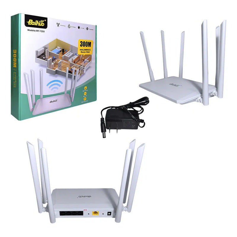 Router Wan Repetidor Inalámbrico 300mbps 6 Antenas 2.4 5ghz