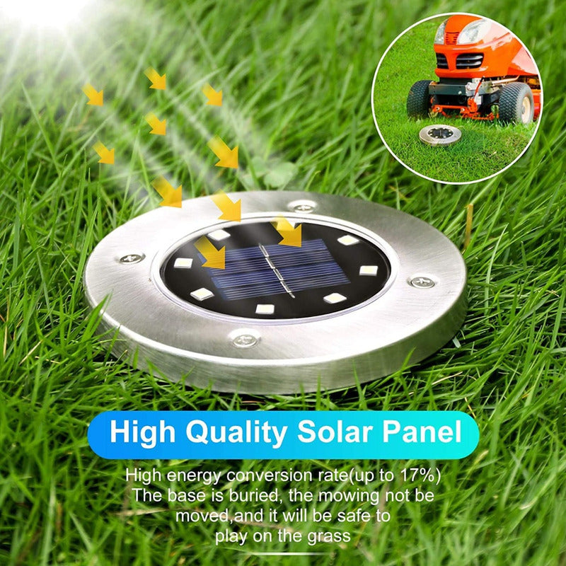 4 Luces Estaca Empotrables Solares Impermeables