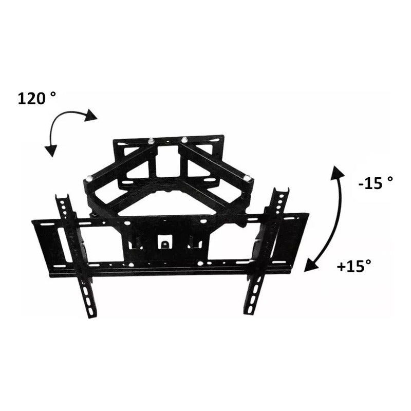 Soporte Tv 32 A 80 Doble Brazo Inclinacion Regulación 50kg Negro