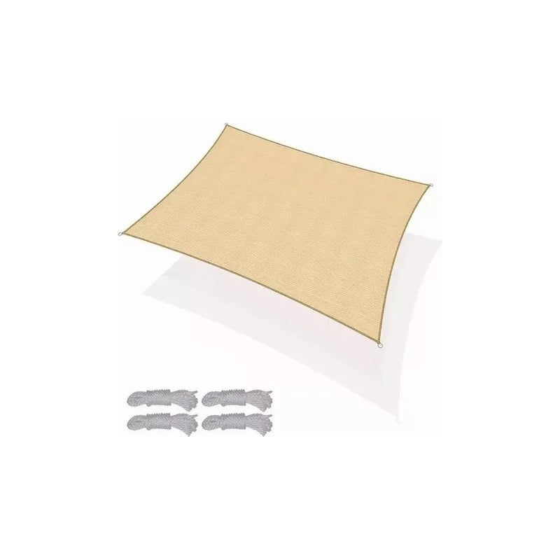 Toldo Vela Malla 5x6 Rectangular Beige Sombra Techo Patio