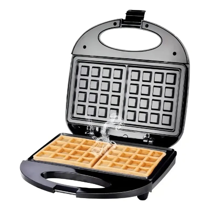 Máquina De Hacer Waffles Antiadherente Raf 242 Negro 2 Porciones
