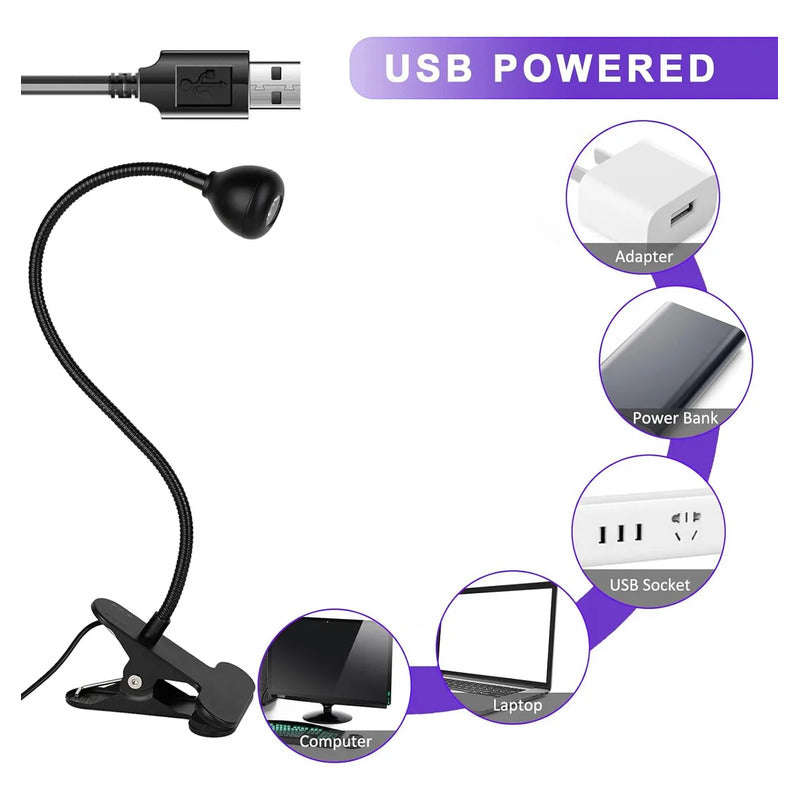 Lámpara De Uñas Uv/led Para Tips Soft Gel 3w Clip Mesa Negro
