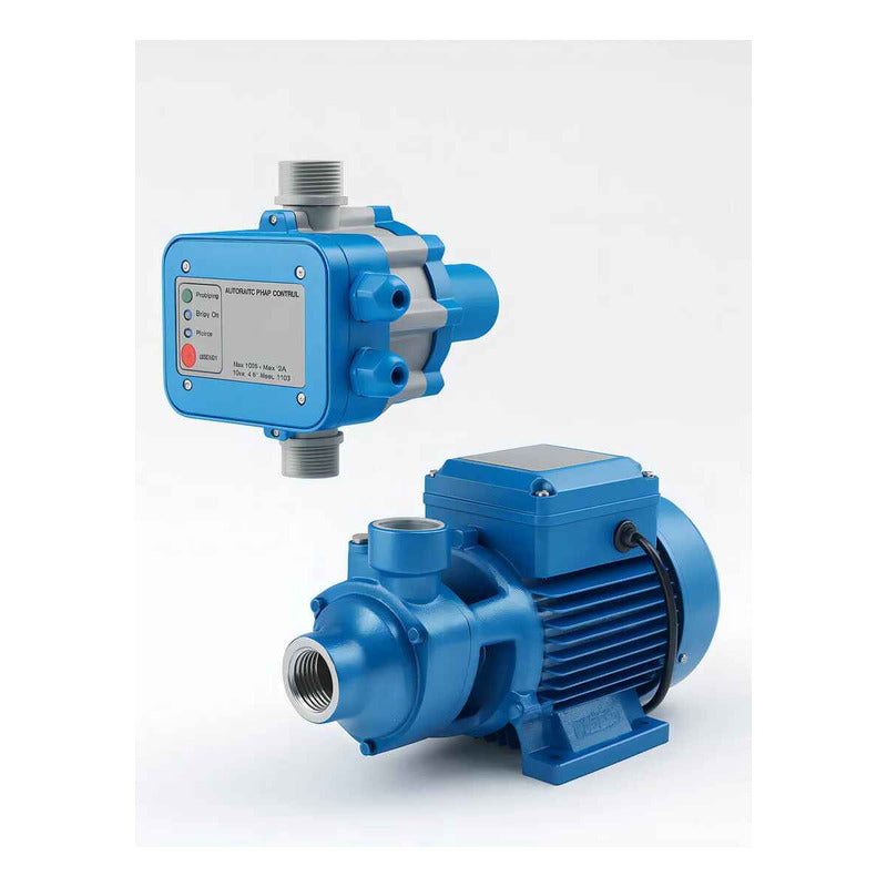Bomba Agua Periférica 0,5 Hp + Controlador Alta Potencia Azu Azul