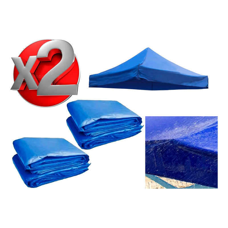 Pack 2 Lona 3x3 Repuesto Para Toldo Carpa Techo Plegable