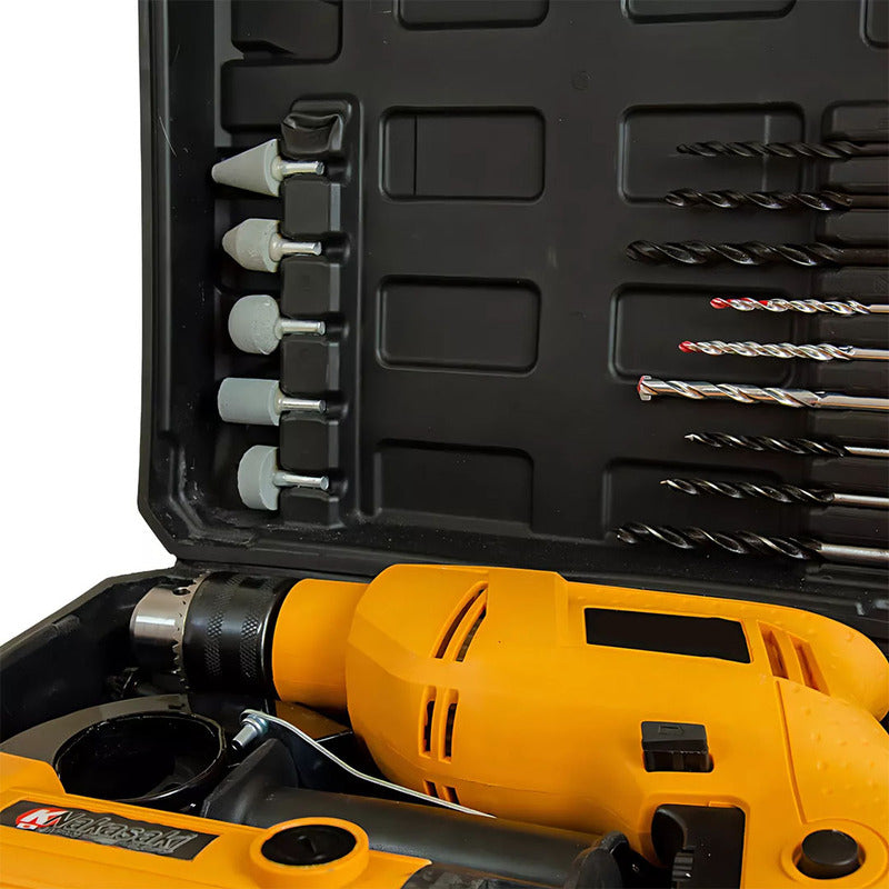 Pack De Taladro De Impacto Y Esmeril Eléctrico Baterias Amarillo 60