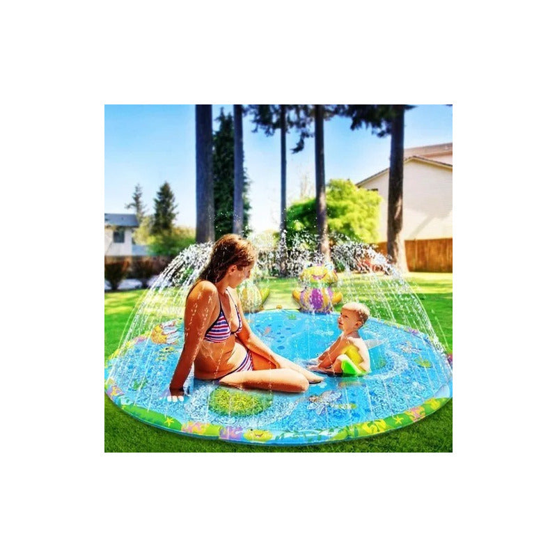 Piscina Alfombra De Agua Chorros Para Niño Facil De Guardar