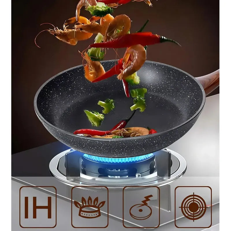 Sartén Wok De Cerámica Hyllis Antiadherente Para Inducción 26 Cm Negro