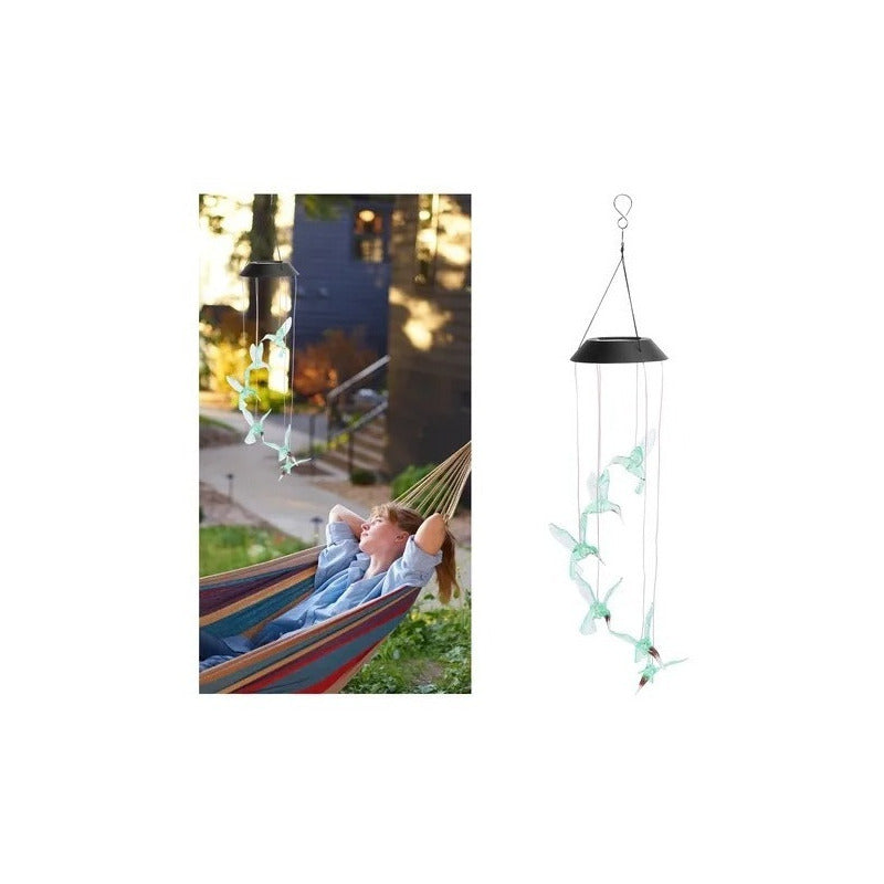 Lampara Jardín Colgante Led Solar Terraza Luz Exterior Blanco