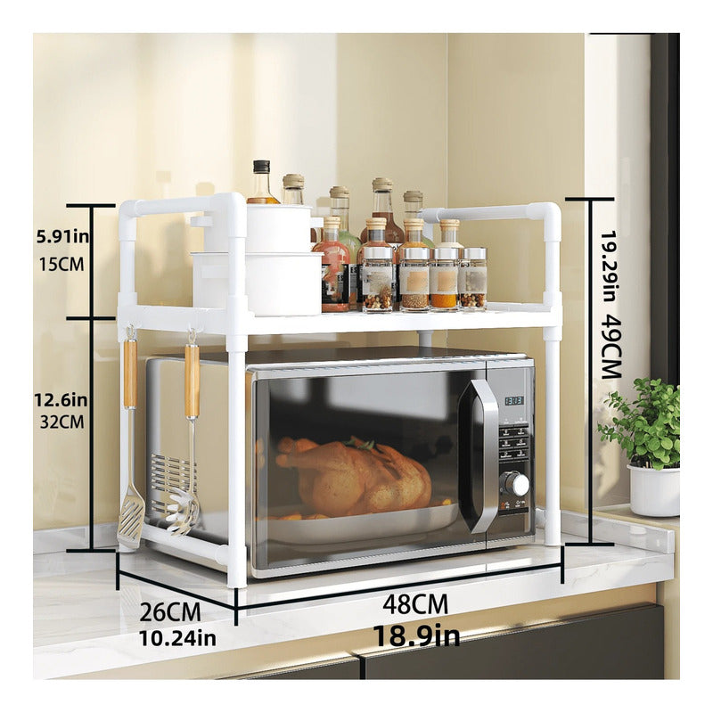 Rack Organizador Microondas Estante Repisa Microondas Cocina Blanco