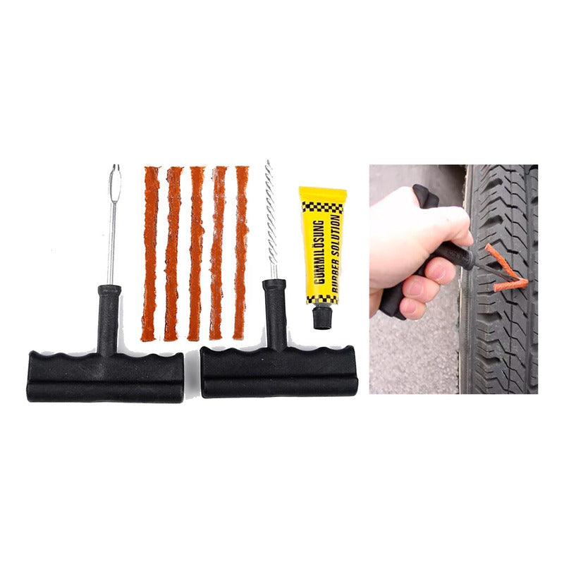 Kit Reparación Pinchazos Neumáticos Auto Moto Emergencia