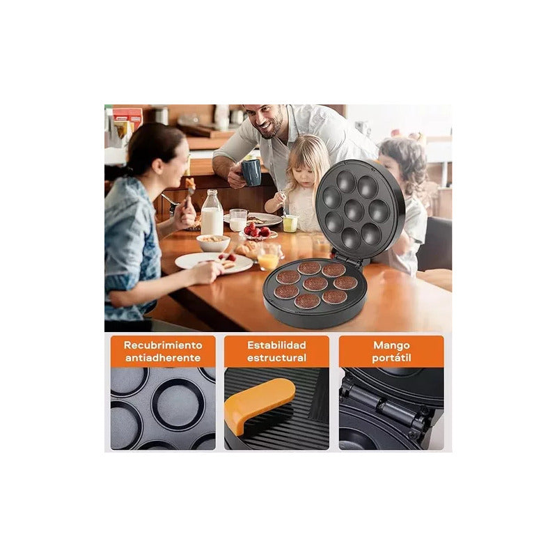 Máquina Para Cupcakes Antiadherente 7 Unidades Negro