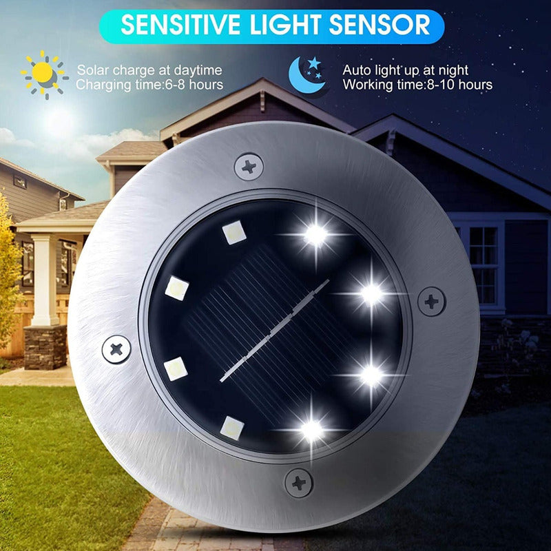 4 Luces Estaca Empotrables Solares Impermeables