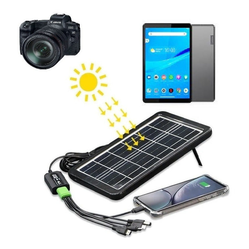 Cargador Solar Panel Portátil Celular Energía Solar Usb