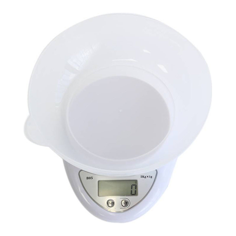 Balanza Pesa Digital Cocina 7 Kilos Blanca Con Baterias Blanco