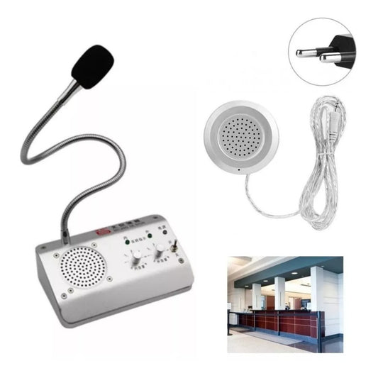 Intercomunicador Microfono Para Bancos Y Cajas Citofono Plateado