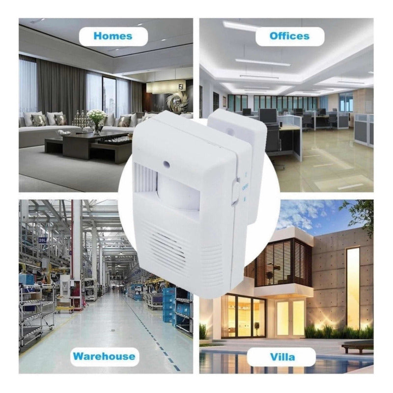 Timbre Para Negocios Local Vecindad Con Sensor De Movimento Blanco
