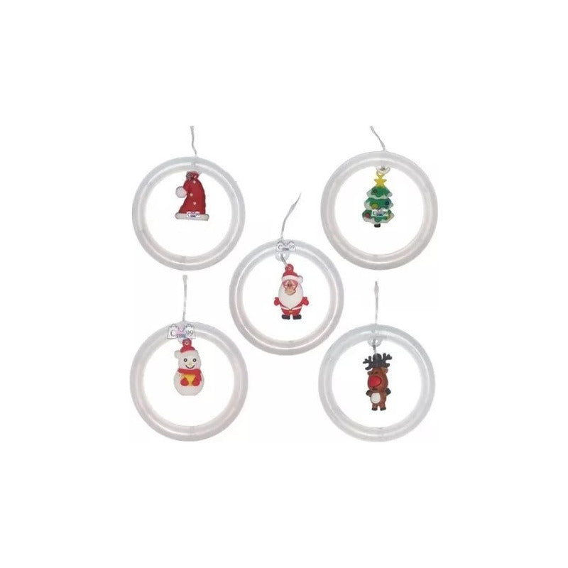 Cortina Guirnalda Led Aros Navidad Luz Decoración 3mts Usb