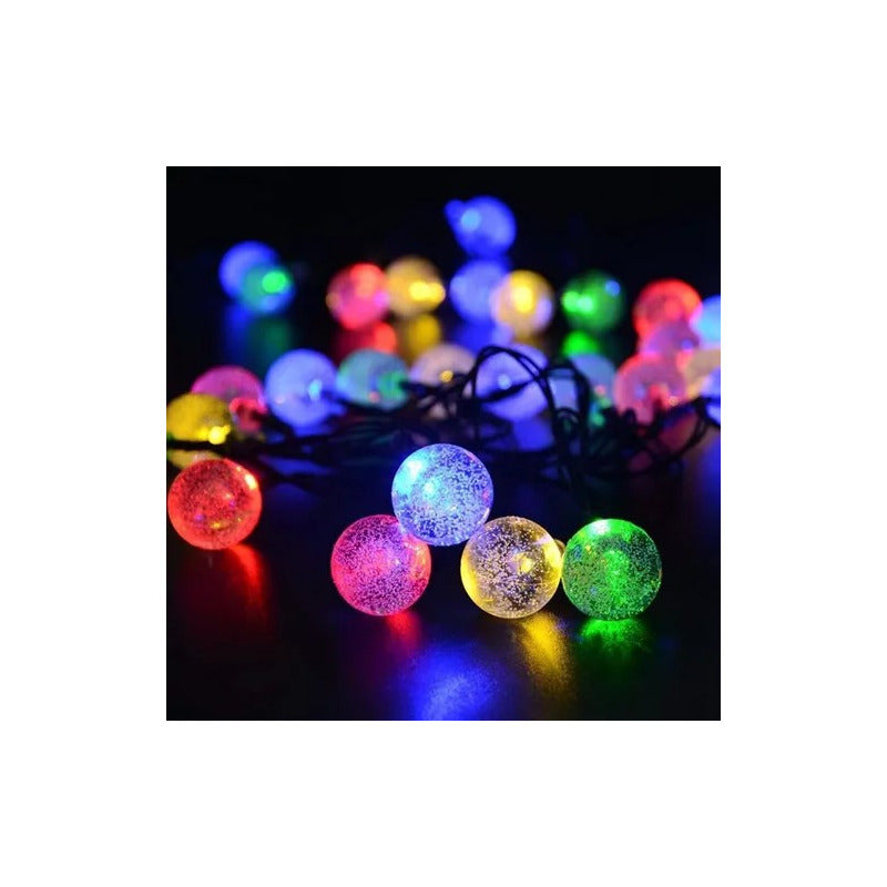 Luces Led Bolitas Guirnalda Multicolor Rgb Y Cálida Solar
