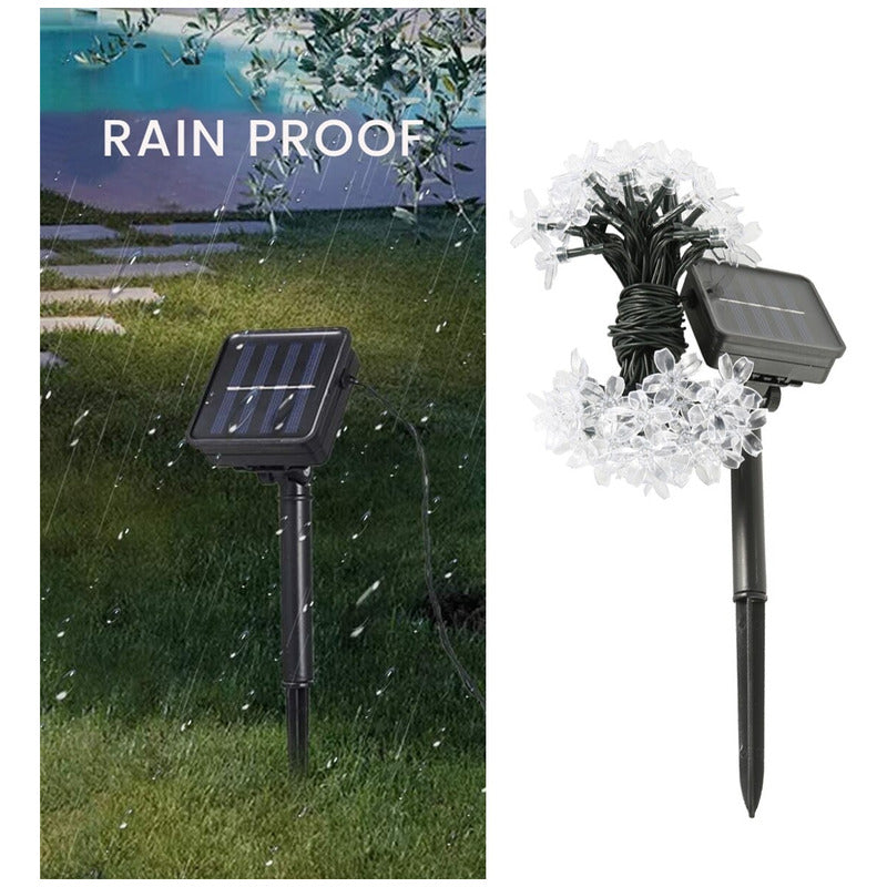 Luces Led Flores Solar Lineal Guirnalda Navidad Eventos Multicolor