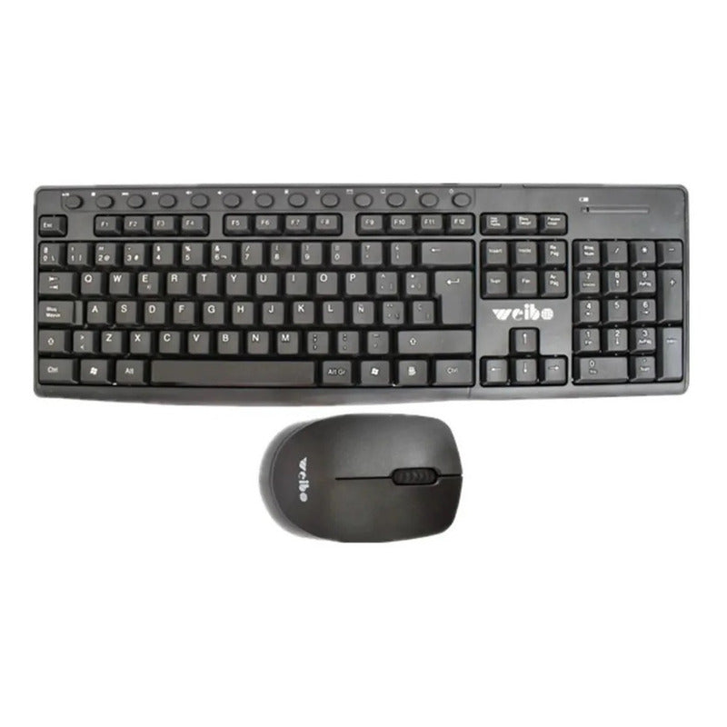 Teclado Y Mouse Con Teclado Numerico Inalambrico 2.4 Ghz Negro