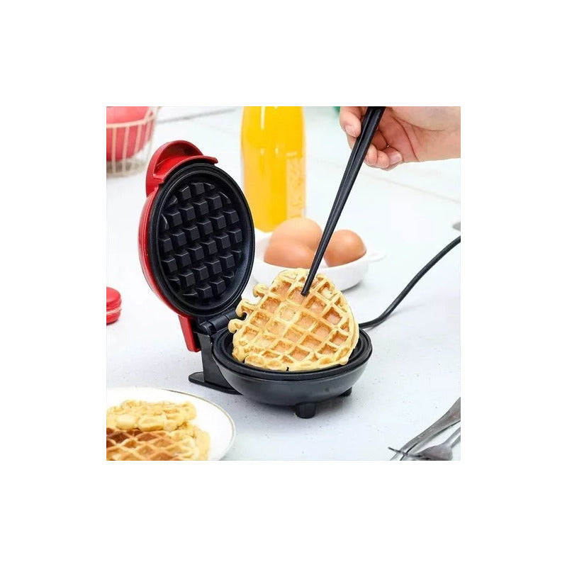 Mini Waflera Eléctrica Redonda Repostería Wafles